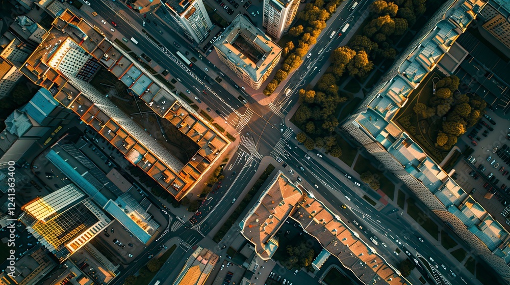 Obraz premium aerial view of buildings in the city, buildings in city