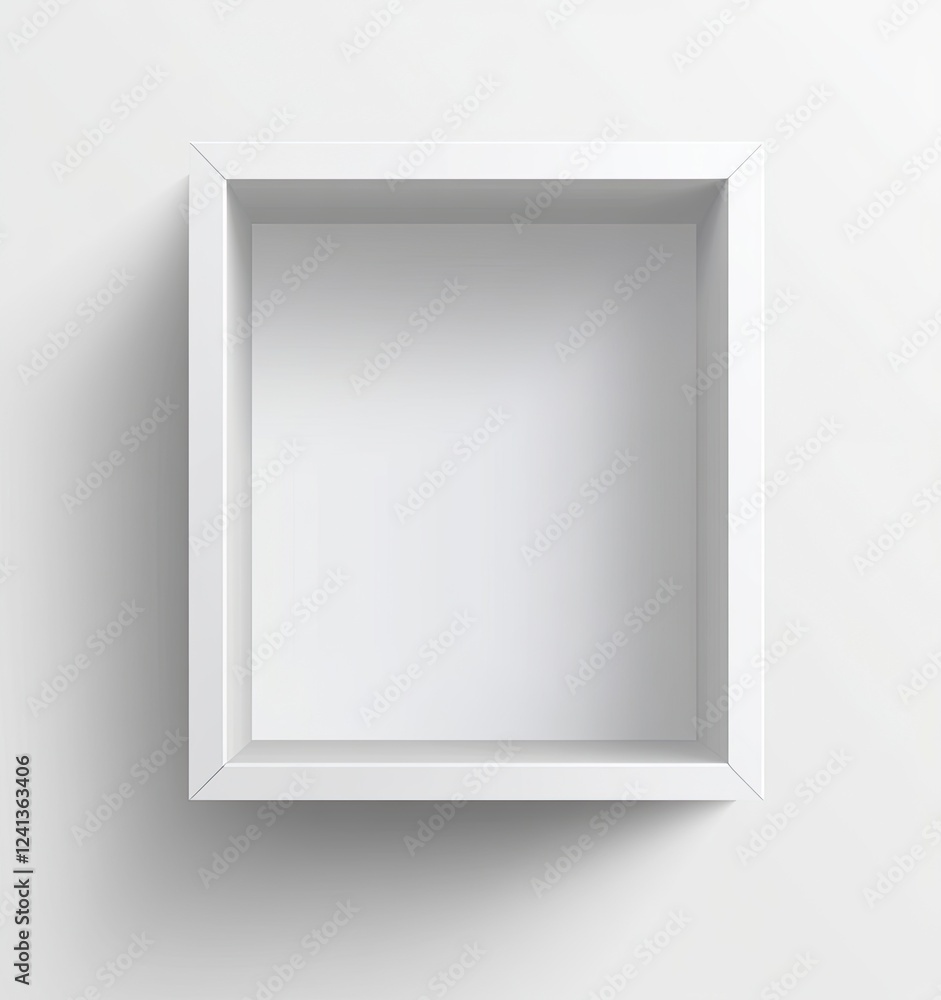 White blank packaging box with a transparent window for product advertising, branding, and design on an isolated background, vector illustration. White blank packaging box with a transparent window for product advertising, branding, and design on an isolated background, vector illustration.