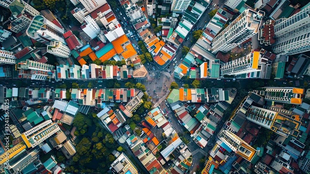Obraz premium aerial view of buildings in the city, buildings in city