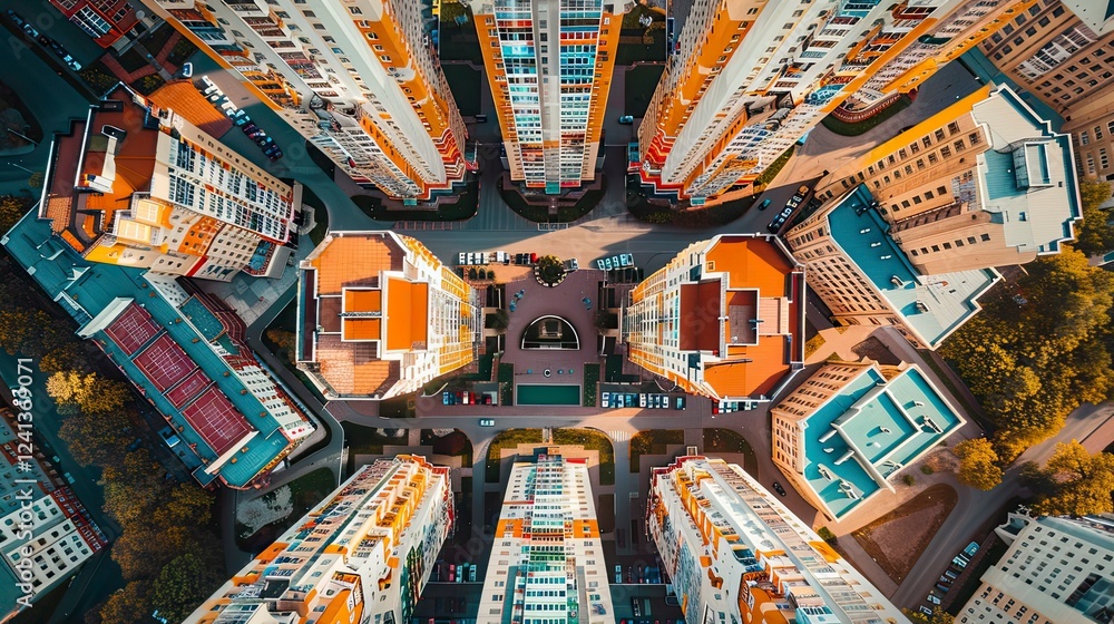 Obraz premium aerial view of buildings in the city, buildings in city
