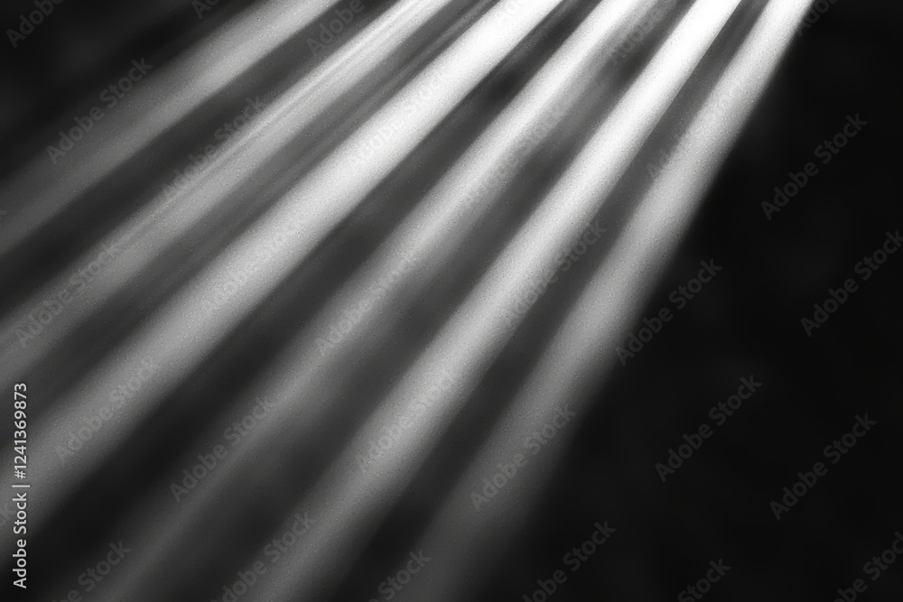 Fototapeta premium Spotlight or projector light beam with a textured look on a black background, and area reserved for text - backdrop image