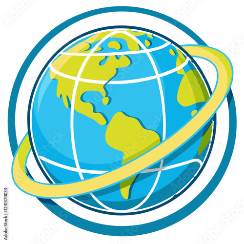 Bright globus displays continents in vibrant colors against a white background. Perfect for presentations, educational materials, and creative designs related to geography or global themes