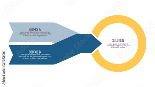 Business infographic template. Goal chart with two options, steps. Vector chart.