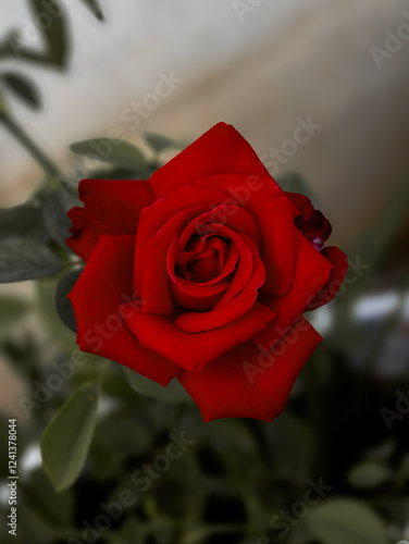 red rose in the garden