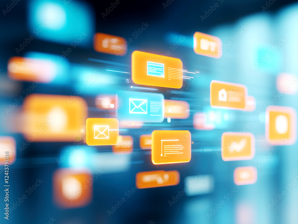 Dynamic digital communication design virtual workspace infographic innovative environment close-up perspective enhancing connectivity Dynamic digital communication design virtual workspace infographic innovative environment close-up perspective enhancing connectivity