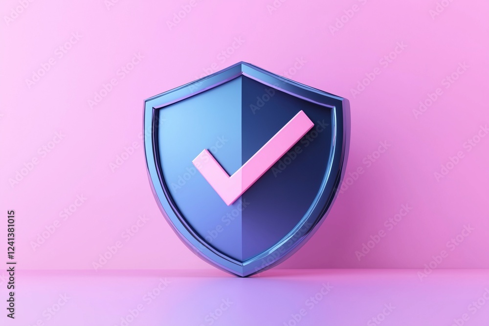 3d Shield with Check mark isolated on background 3d Shield with Check mark isolated on background