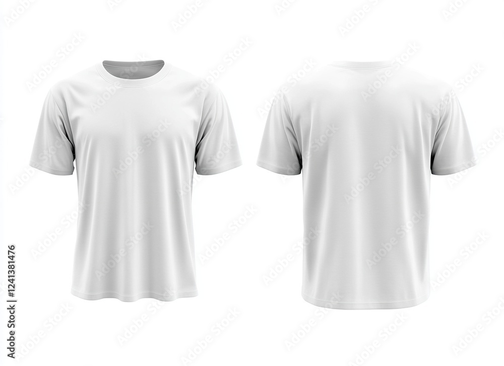 White T-shirt template, front and back view, isolated on a white background with a clipping path for your design or mockup of a T-shirt. Mock-up garment template, the stock photo contest winner, White T-shirt template, front and back view, isolated on a white background with a clipping path for your design or mockup of a T-shirt. Mock-up garment template, the stock photo contest winner,