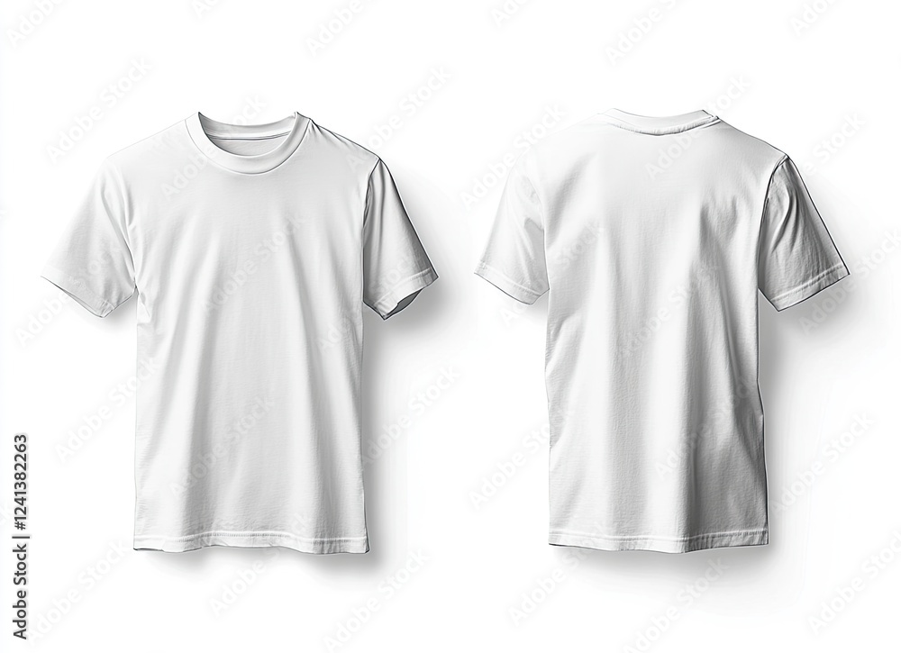 White T-shirt template, front and back view, isolated on a white background with a clipping path for your design or mockup of a T-shirt. Mock-up garment template, the stock photo contest winner, White T-shirt template, front and back view, isolated on a white background with a clipping path for your design or mockup of a T-shirt. Mock-up garment template, the stock photo contest winner,