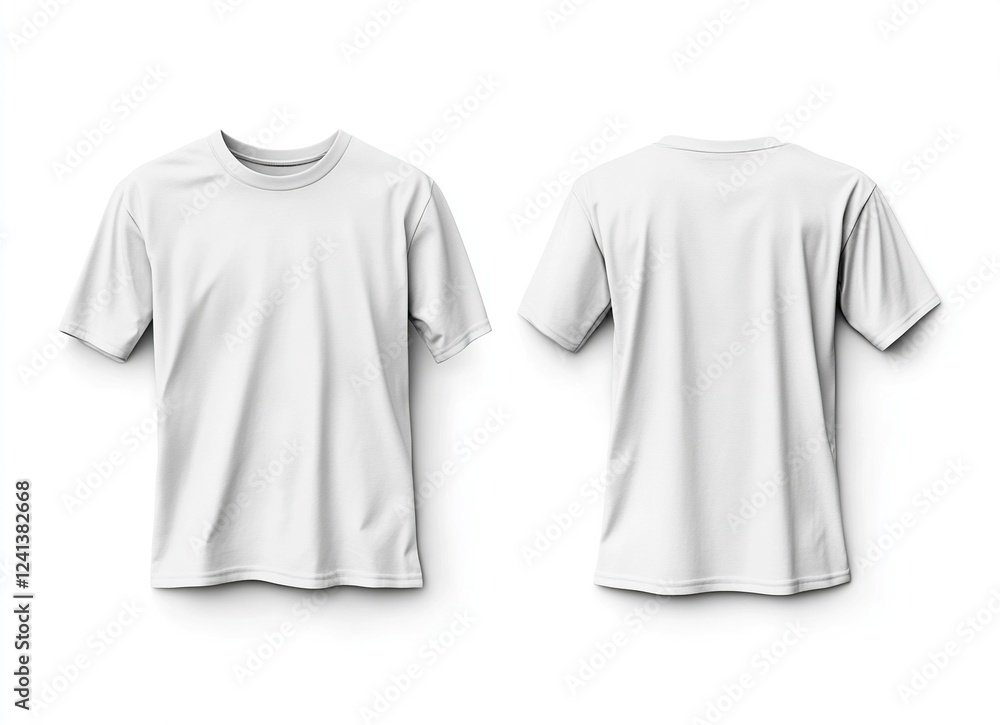 White T-shirt template, front and back view, isolated on a white background with a clipping path for your design or mockup of a T-shirt. Mock-up garment template, the stock photo contest winner, White T-shirt template, front and back view, isolated on a white background with a clipping path for your design or mockup of a T-shirt. Mock-up garment template, the stock photo contest winner,
