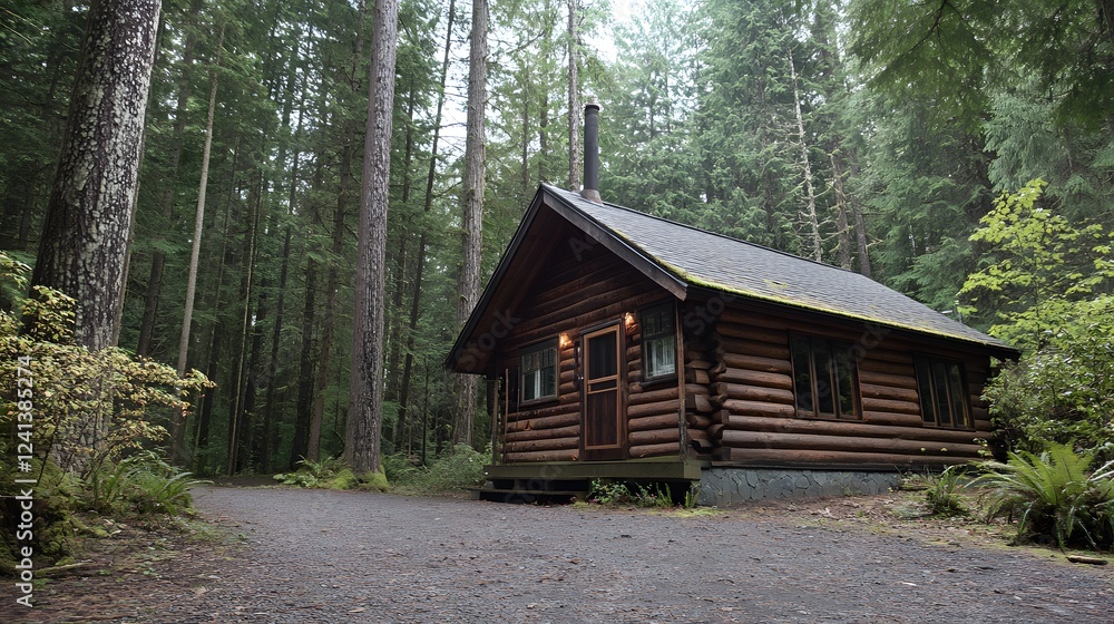 A small log cabin nestled in the woods
A small log cabin nestled in the woods
