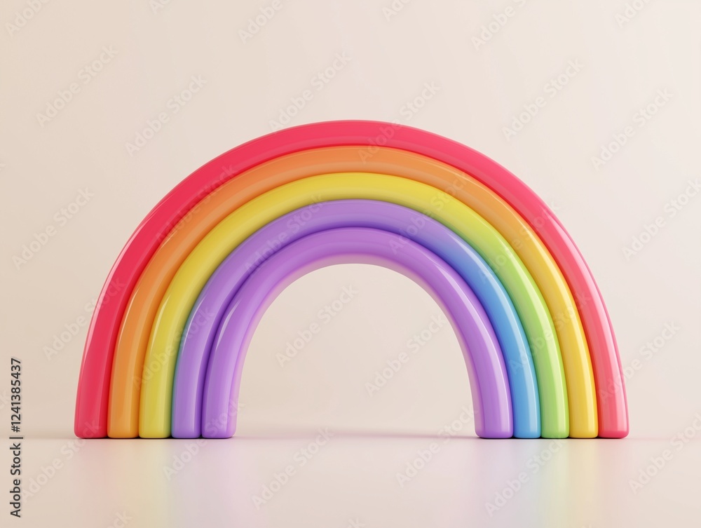 Fototapeta premium 3d Rainbow cartoon icon