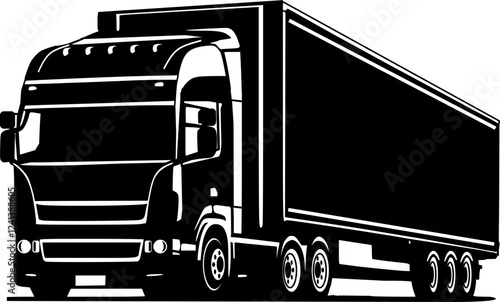 Cargo container semi truck trailer , freight truck trailer 