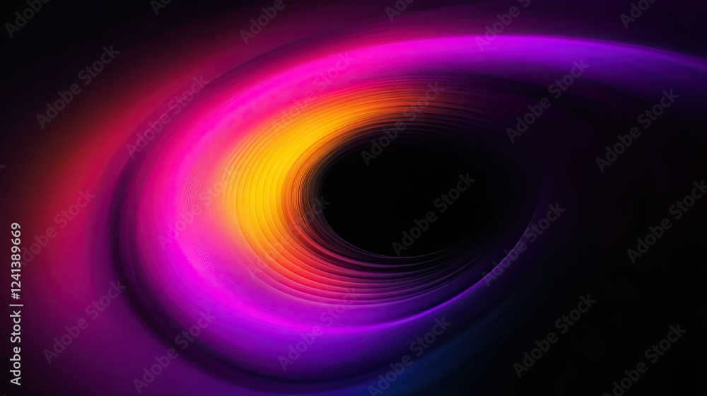 Dynamic vortex background with a glowing gradient of vibrant pink, orange, and purple shades swirling into a central dark void Dynamic vortex background with a glowing gradient of vibrant pink, orange, and purple shades swirling into a central dark void
