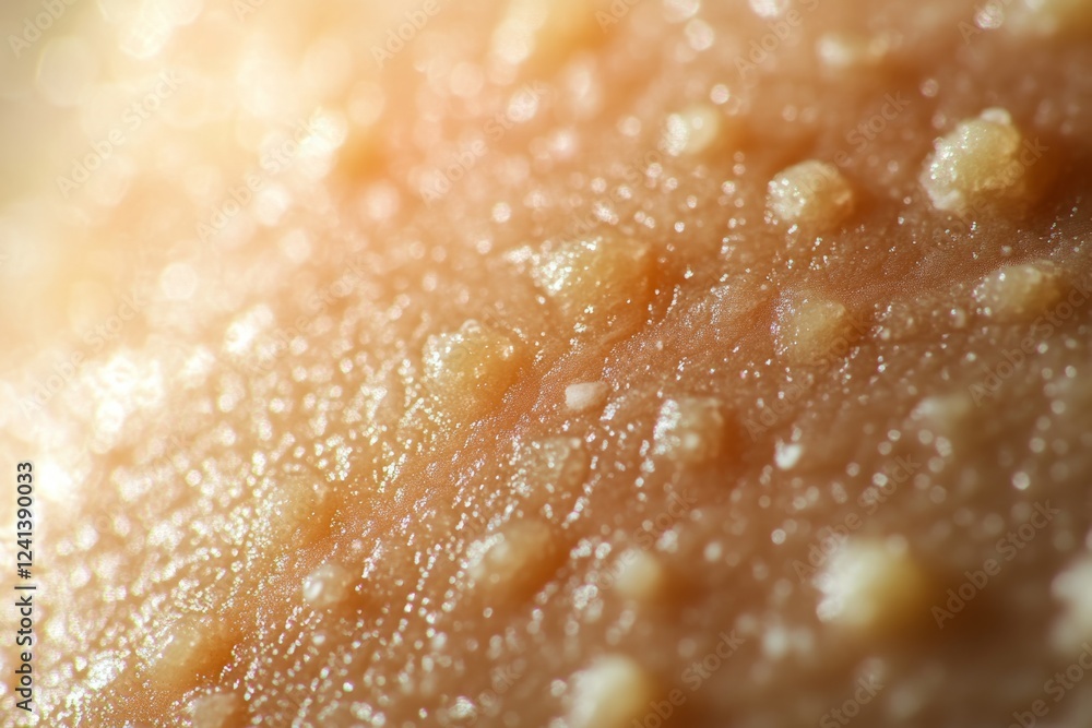 Detailed view of skin surface showing texture and small bumps Detailed view of skin surface showing texture and small bumps
