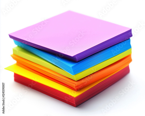 Wallpaper Mural An artistic view of a stack of colorful sticky notes on an isolated white background. Torontodigital.ca