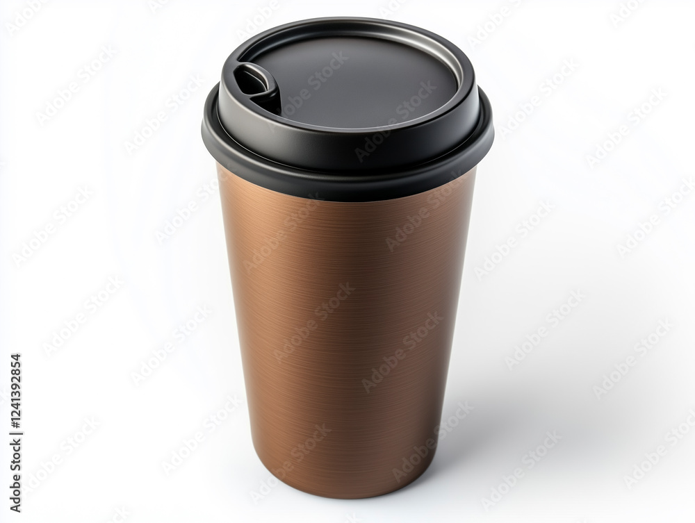 Stunning close-up of a travel mug on a white background Stunning close-up of a travel mug on a white background