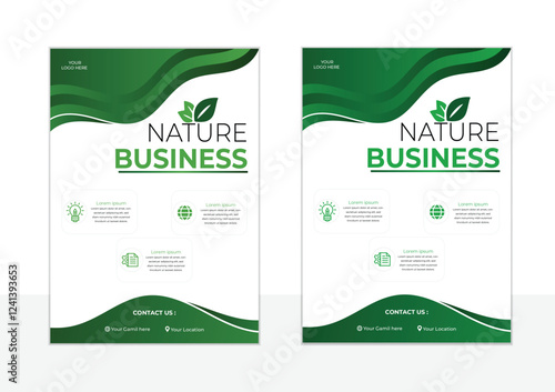 Agricultural business flyer template design.