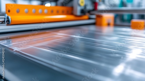 Industrial Extrusion Machines Producing Transparent Plastic Sheets in Real-time Manufacturing