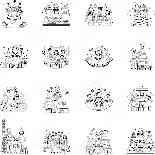 Latest Pack of Christmas Day Glyph Illustrations 