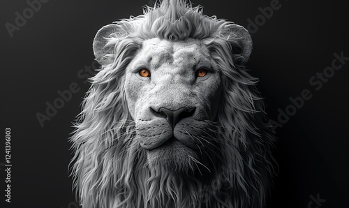 digital illustration of a white lion
