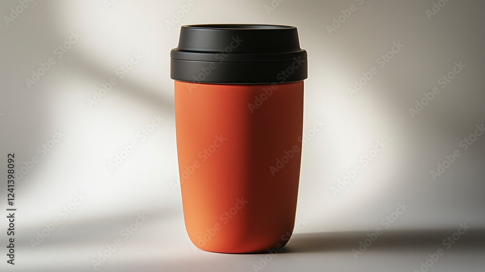 Sleek travel mug with vibrant colors on a white background Sleek travel mug with vibrant colors on a white background