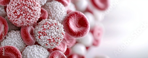 Illustrations of white blood cells fighting viruses and bacteria, highlighting an aggressive neutrophil attacking pathogenic bacteria, and vibrant cellular textures.