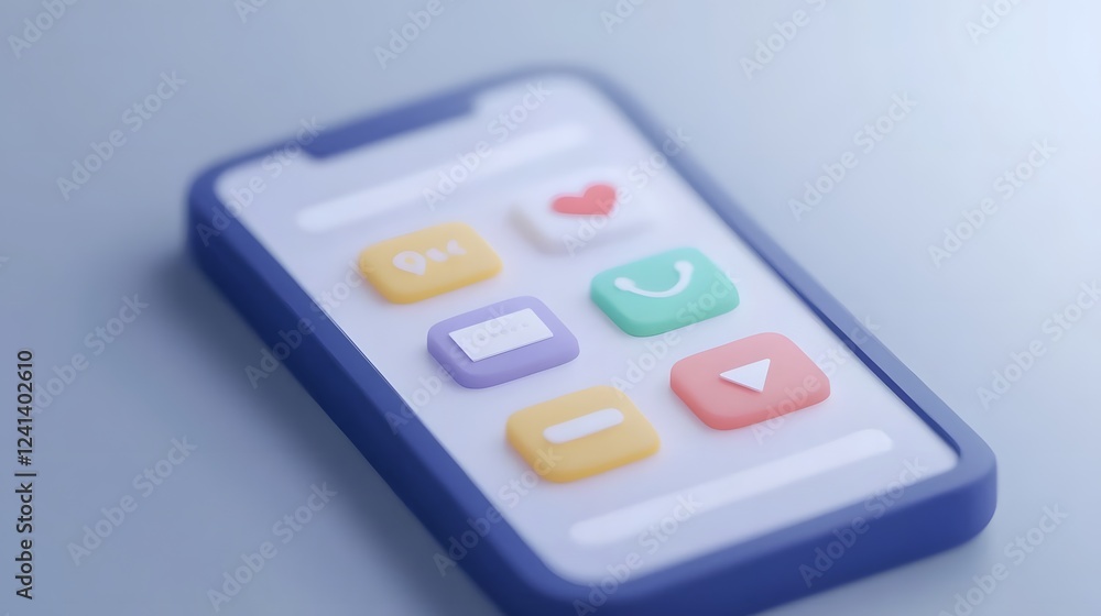 Smartphone Displaying E-Commerce Discount Promotion in 3D Smartphone Displaying E-Commerce Discount Promotion in 3D
