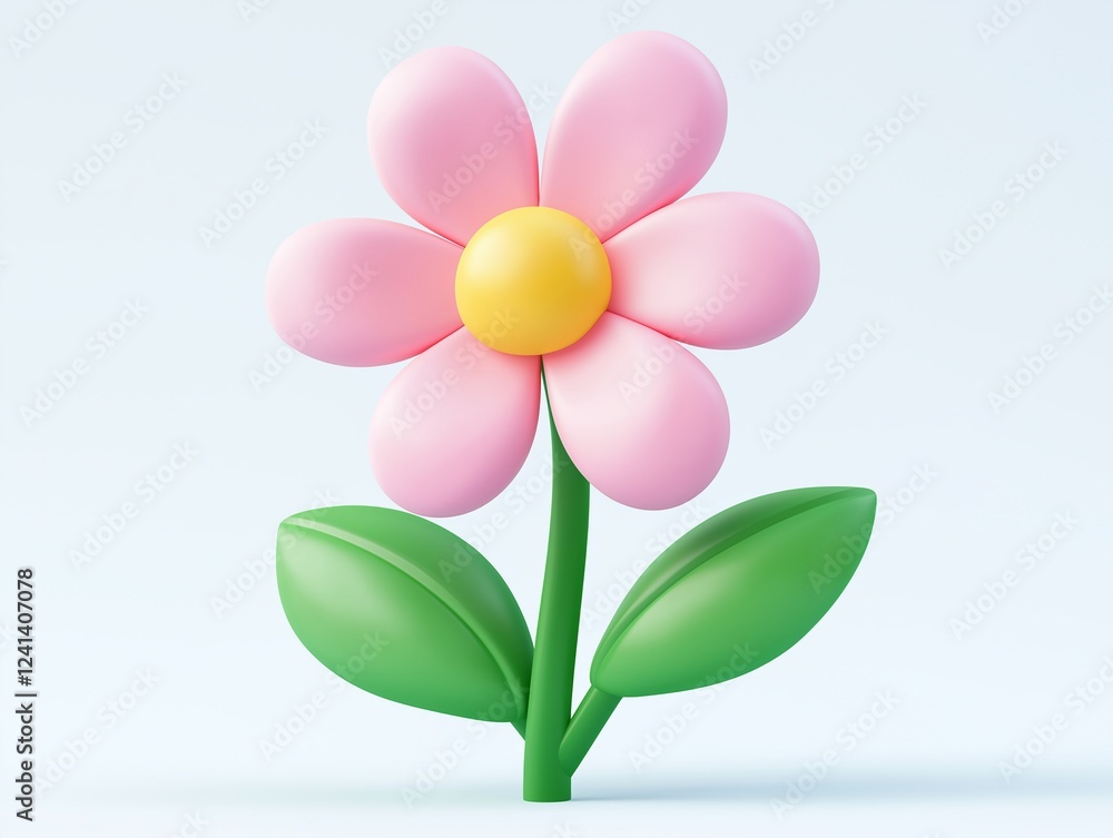 Fototapeta premium 3d Flower cartoon icon