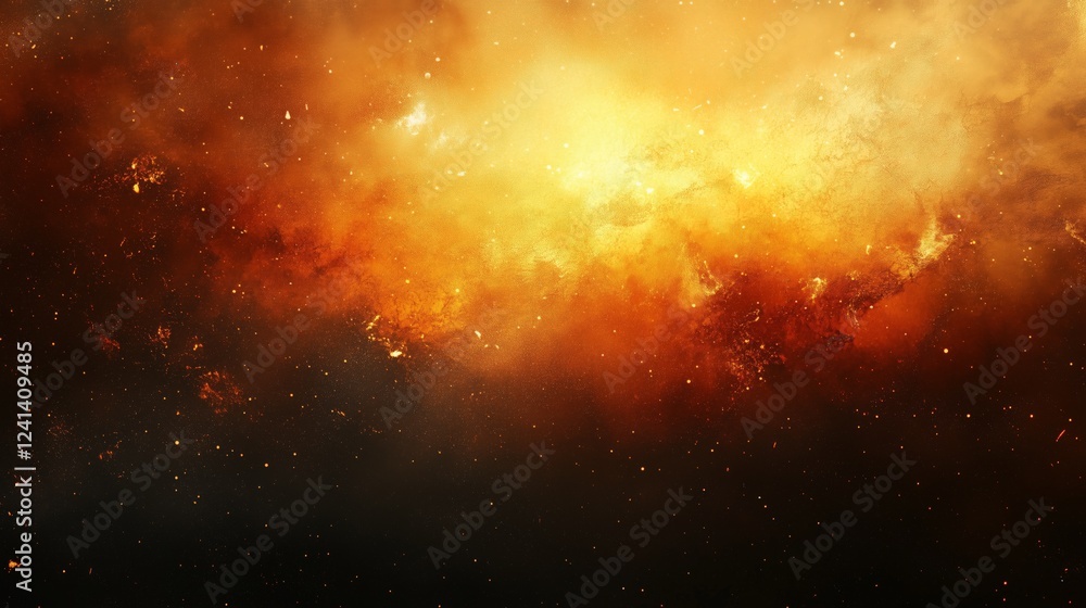 Fototapeta premium Colorful abstract background showcasing a vivid cosmic explosion with orange and yellow hues