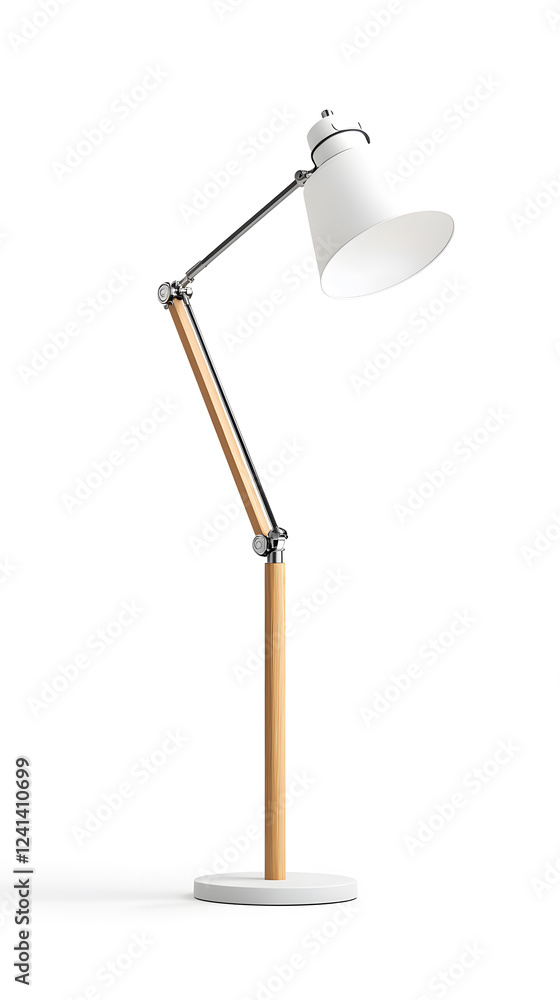 Tall slender floor lamp isolated on a white background Tall slender floor lamp isolated on a white background