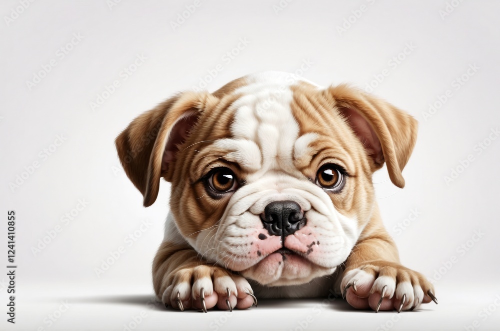 Cute adorable domestic curious pet dog animal puppy with its paws peeking over a white surface, photorealistic illustration on isolated background texture design.
Cute adorable domestic curious pet dog animal puppy with its paws peeking over a white surface, photorealistic illustration on isolated background texture design.