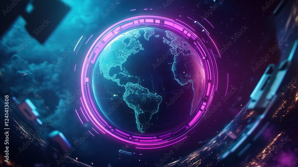 Global Data Visualization Digital Space Infographic Futuristic Environment Aerial View Technology Concepts Global Data Visualization Digital Space Infographic Futuristic Environment Aerial View Technology Concepts