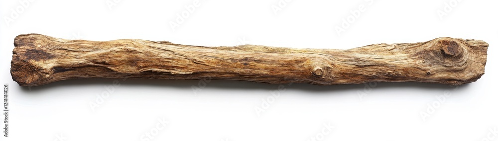 Dried wood branch on white, craft material