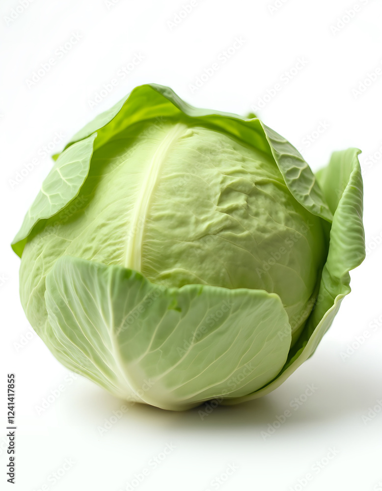 Fototapeta premium fresh green cabbage isolated on white