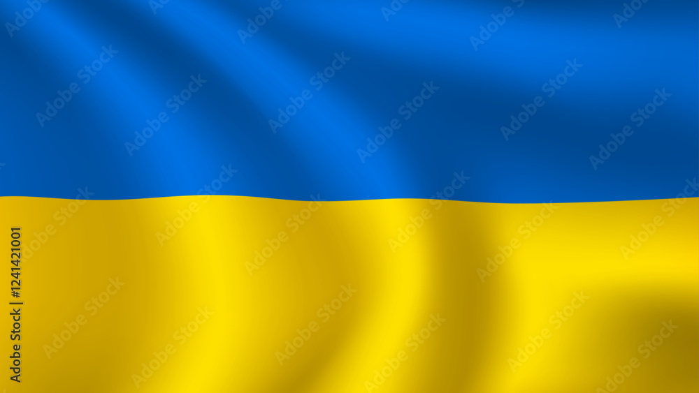 Waving flag Ukraine colorful picture Waving flag Ukraine colorful picture