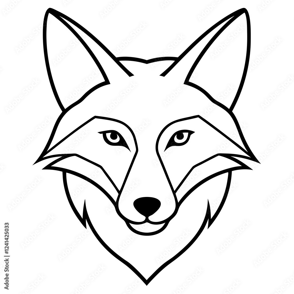 Elegant Fox Head Vector in One-Line Design Elegant Fox Head Vector in One-Line Design