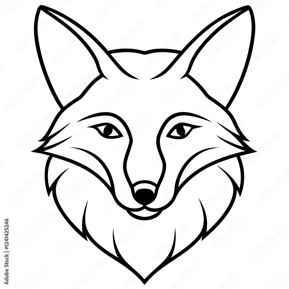 Elegant Fox Head Vector in One-Line Design Elegant Fox Head Vector in One-Line Design