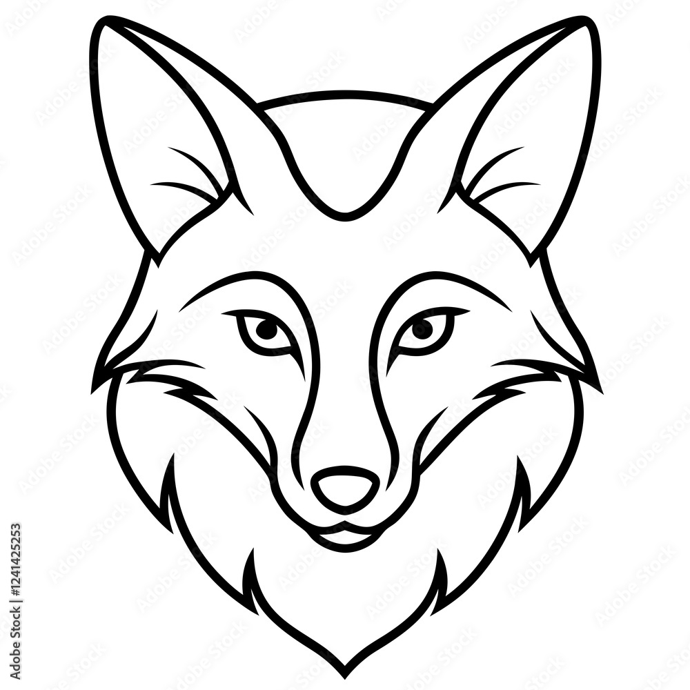 Elegant Fox Head Vector in One-Line Design Elegant Fox Head Vector in One-Line Design