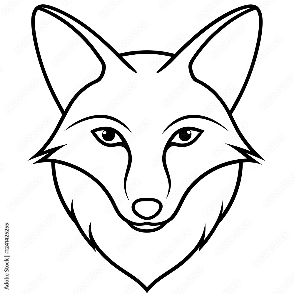 Elegant Fox Head Vector in One-Line Design Elegant Fox Head Vector in One-Line Design