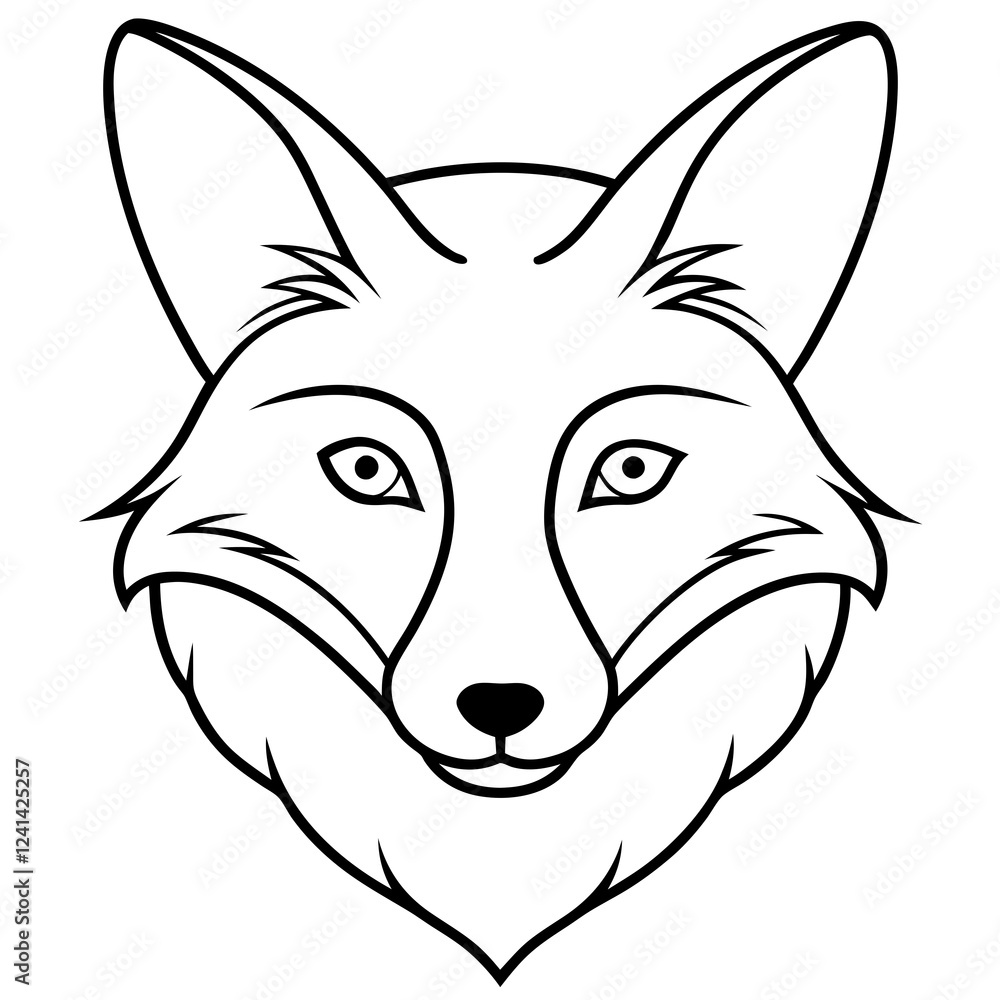 Elegant Fox Head Vector in One-Line Design Elegant Fox Head Vector in One-Line Design