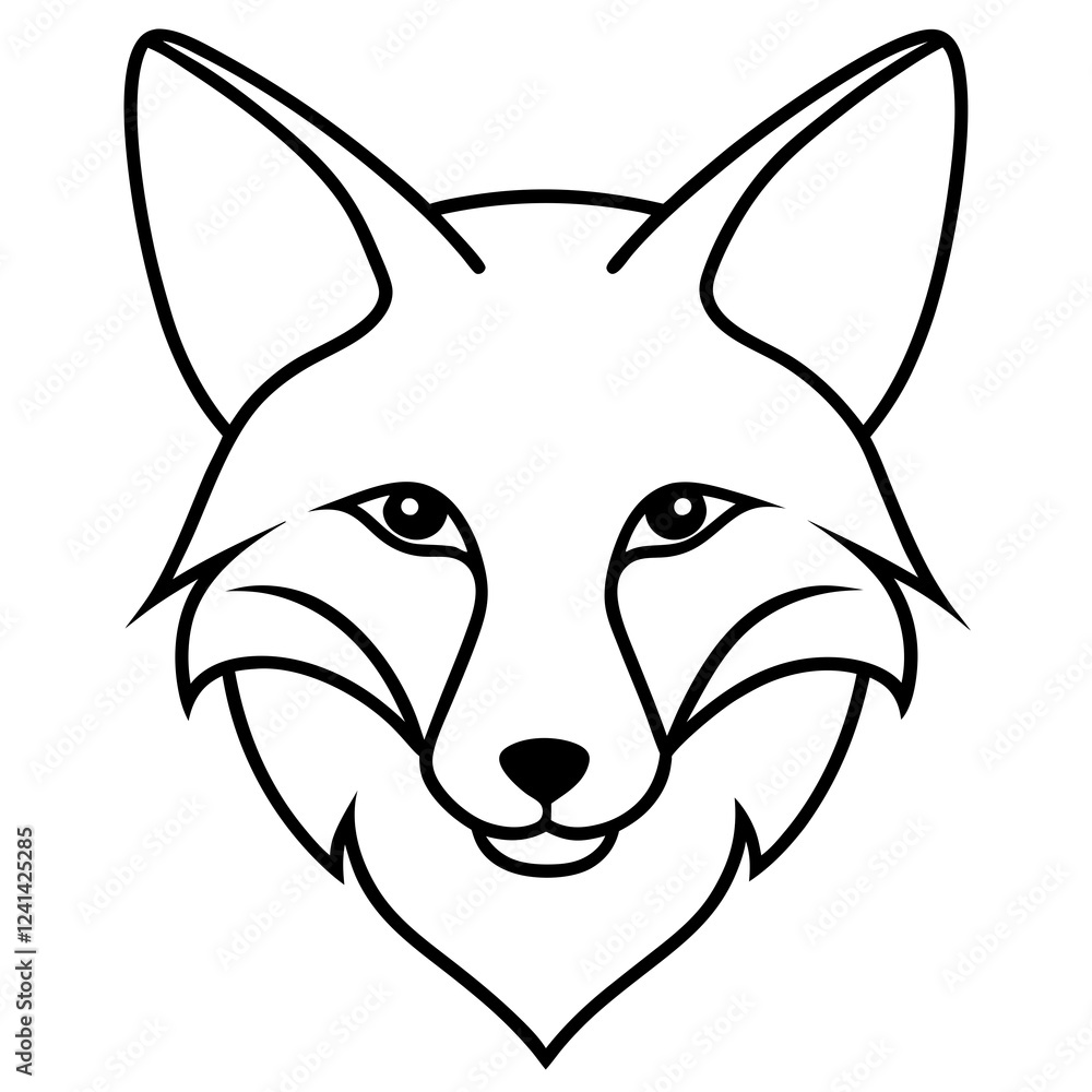 Elegant Fox Head Vector in One-Line Design Elegant Fox Head Vector in One-Line Design
