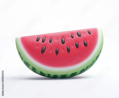 3d cartoon watermelon isolated on white background 