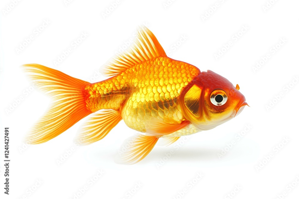 a goldfish isolated on white background a goldfish isolated on white background
