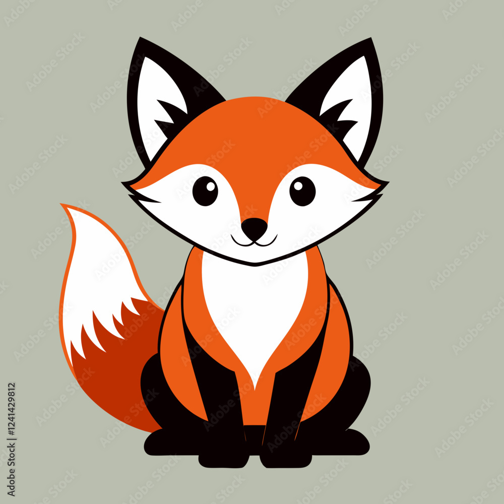 Obraz premium red fox cartoon