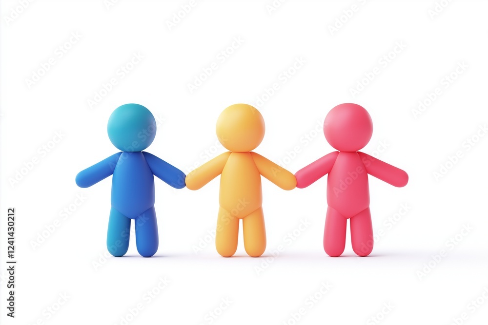 3d cartoon user teamwork icon isolated on white background 3d cartoon user teamwork icon isolated on white background