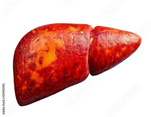 Liver organs with fatty liver disease transparent background PNG