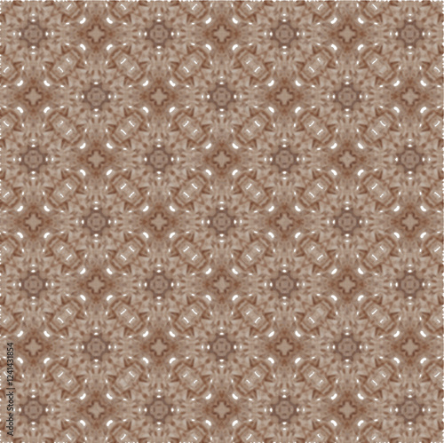 A seamless vector pattern with vintage brown leaves and flowers, inspired by batik, fully editable for timeless, intricate designs with a classic touch.