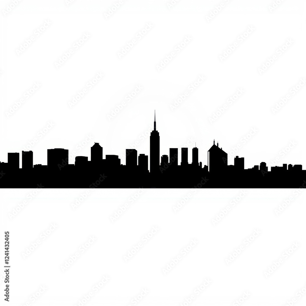 Detailed skyline of the city of barcelona with the sagrada familia office buildings construction cranes and residential buildings isolated on white background silhouetted skyline cityscape architectur Detailed skyline of the city of barcelona with the sagrada familia office buildings construction cranes and residential buildings isolated on white background silhouetted skyline cityscape architectur