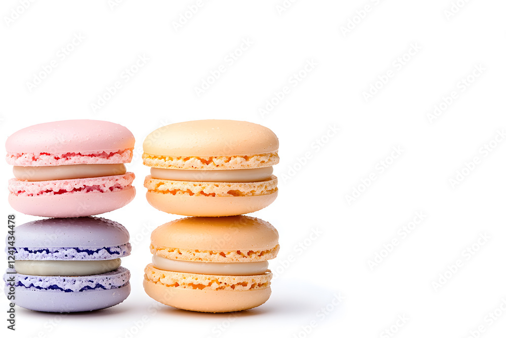 Stack of macaroons isolated white background Stack of macaroons isolated white background
