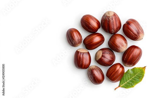 Wallpaper Mural Heap of chestnuts isolated on white backdrop Torontodigital.ca